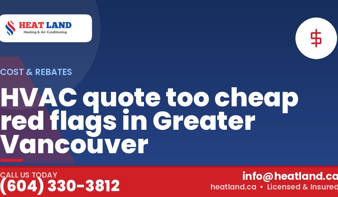 HVAC quote too cheap red flags in Greater Vancouver — HeatLand Heating & Cooling, licensed HVAC in Greater Vancouver. Call (604) 330-3812.