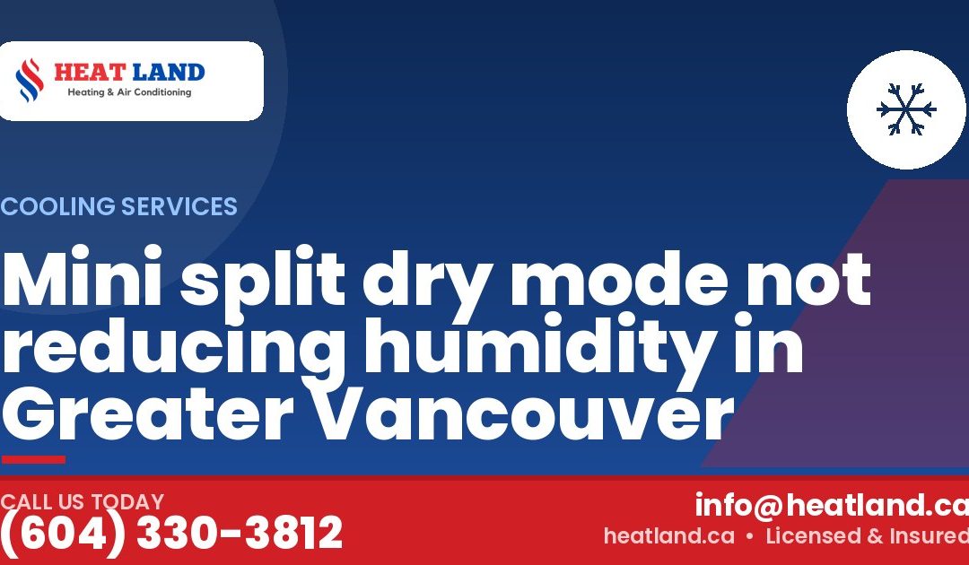 Mini split dry mode not reducing humidity in Greater Vancouver — HeatLand Heating & Cooling, licensed HVAC in Greater Vancouver. Call (604) 330-3812.