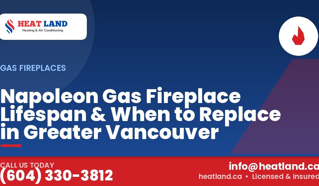 Napoleon Gas Fireplace Lifespan & When to Replace in Greater Vancouver — HeatLand Heating & Cooling, licensed HVAC in Greater Vancouver. Call (604) 330-3812.