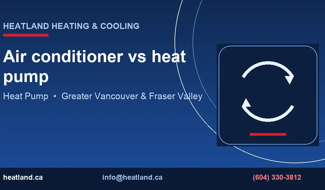 Air conditioner vs heat pump — HeatLand Heating & Cooling licensed HVAC technicians, Metro Vancouver & Fraser Valley