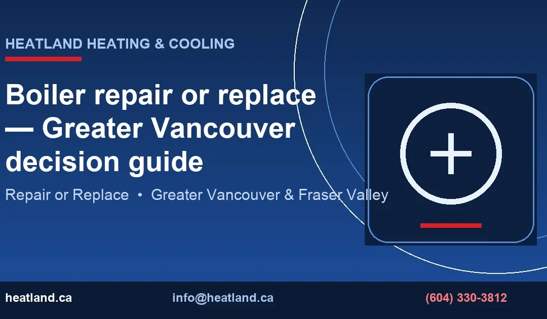 Boiler repair or replace — Greater Vancouver decision guide — HeatLand Heating & Cooling licensed HVAC technicians, Metro Vancouver & Fraser Valley