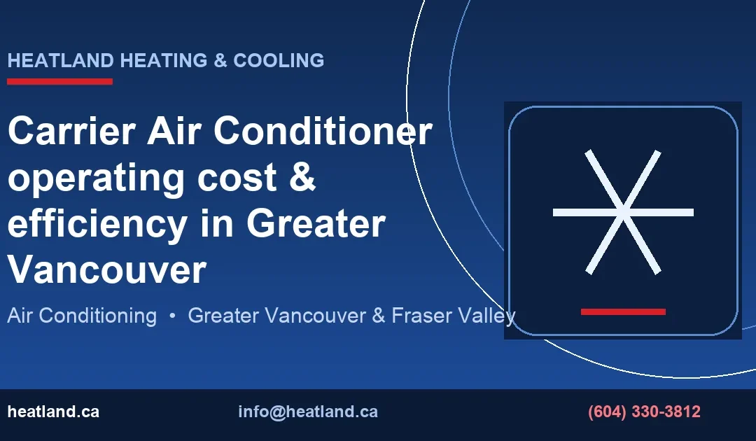 Carrier Air Conditioner operating cost & efficiency in Greater Vancouver — HeatLand Heating & Cooling licensed HVAC technicians, Metro Vancouver & Fraser Valley