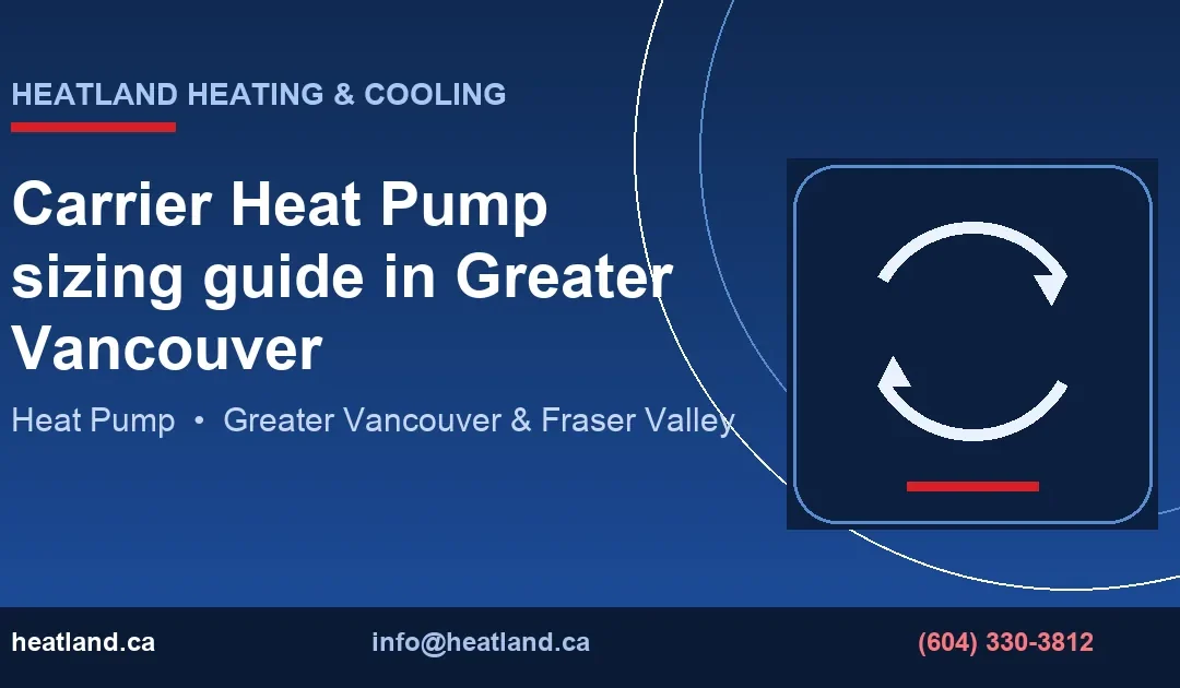 Carrier Heat Pump sizing guide in Greater Vancouver — HeatLand Heating & Cooling licensed HVAC technicians, Metro Vancouver & Fraser Valley