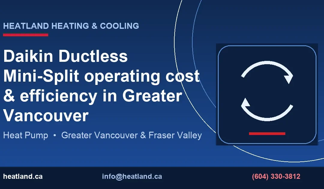 Daikin Ductless Mini-Split operating cost & efficiency in Greater Vancouver — HeatLand Heating & Cooling licensed HVAC technicians, Metro Vancouver & Fraser Val