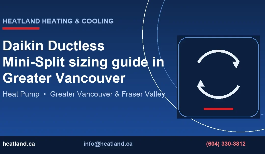 Daikin Ductless Mini-Split sizing guide in Greater Vancouver — HeatLand Heating & Cooling licensed HVAC technicians, Metro Vancouver & Fraser Valley