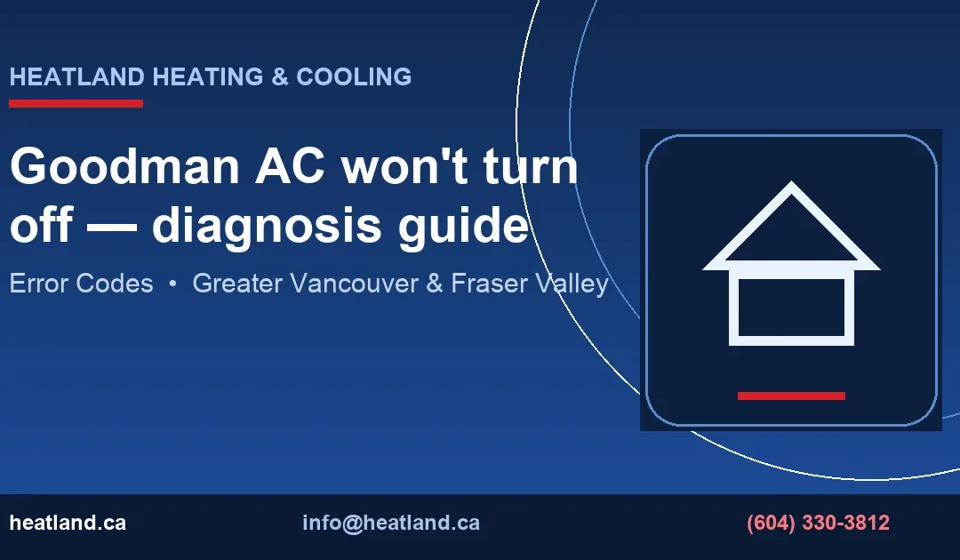 Goodman AC Won’t Turn Off? Diagnosis Guide | HeatLand
