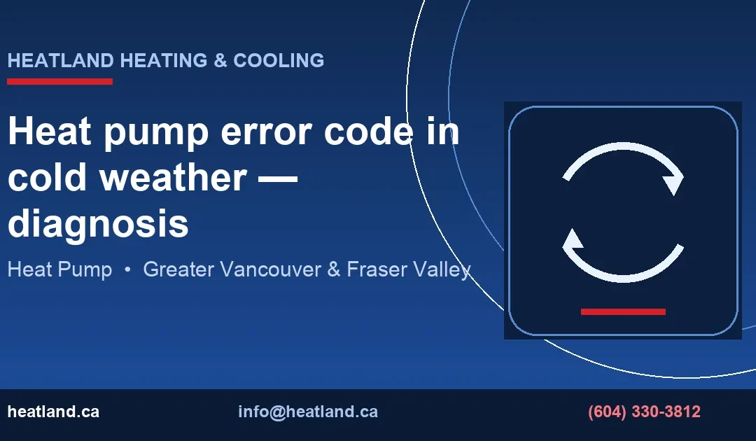 Heat pump error code in cold weather — diagnosis — HeatLand Heating & Cooling licensed HVAC technicians, Metro Vancouver & Fraser Valley