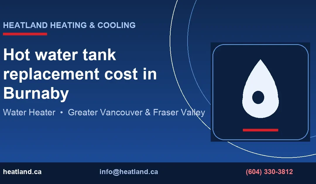 Hot water tank replacement cost in Burnaby — HeatLand Heating & Cooling licensed HVAC technicians, Metro Vancouver & Fraser Valley