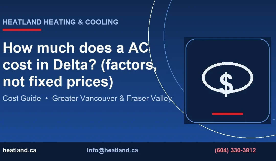 How much does a AC cost in Delta? (factors, not fixed prices) — HeatLand Heating & Cooling licensed HVAC technicians, Metro Vancouver & Fraser Valley
