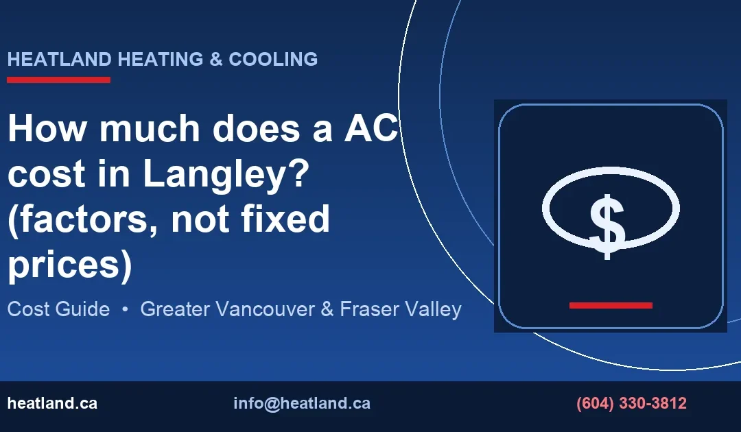 How much does a AC cost in Langley? (factors, not fixed prices) — HeatLand Heating & Cooling licensed HVAC technicians, Metro Vancouver & Fraser Valley