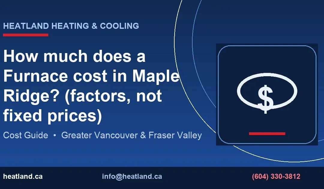 How much does a Furnace cost in Maple Ridge? (factors, not fixed prices) — HeatLand Heating & Cooling licensed HVAC technicians, Metro Vancouver & Fraser Valley