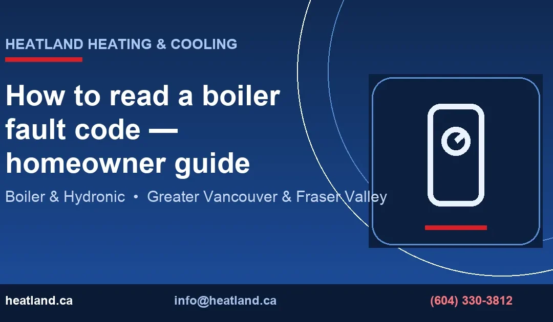 How to read a boiler fault code — homeowner guide — HeatLand Heating & Cooling licensed HVAC technicians, Metro Vancouver & Fraser Valley