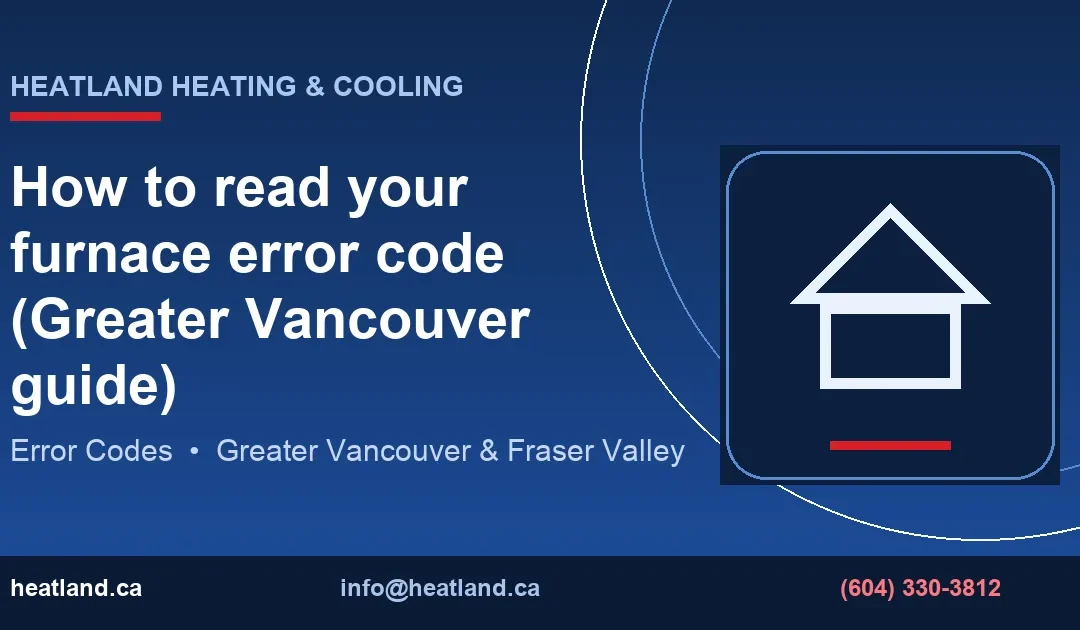 How to read your furnace error code (Greater Vancouver guide) — HeatLand Heating & Cooling licensed HVAC technicians, Metro Vancouver & Fraser Valley