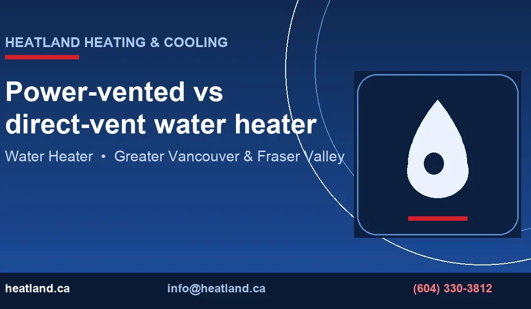 Power-vented vs direct-vent water heater — HeatLand Heating & Cooling licensed HVAC technicians, Metro Vancouver & Fraser Valley