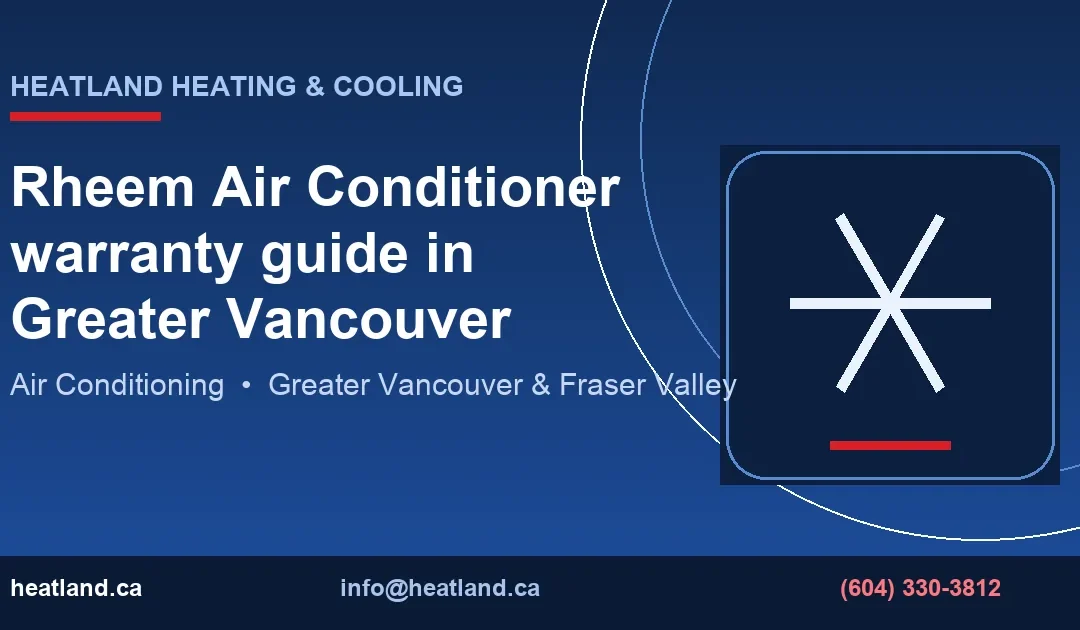 Rheem Air Conditioner warranty guide in Greater Vancouver — HeatLand Heating & Cooling licensed HVAC technicians, Metro Vancouver & Fraser Valley