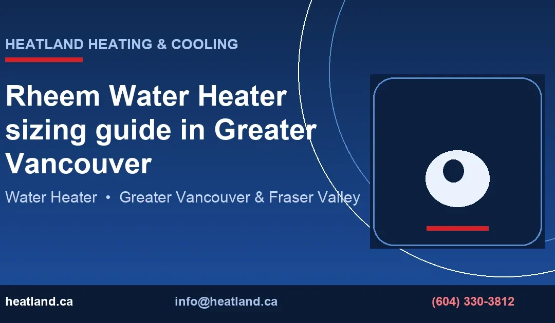 Rheem Water Heater sizing guide in Greater Vancouver — HeatLand Heating & Cooling licensed HVAC technicians, Metro Vancouver & Fraser Valley