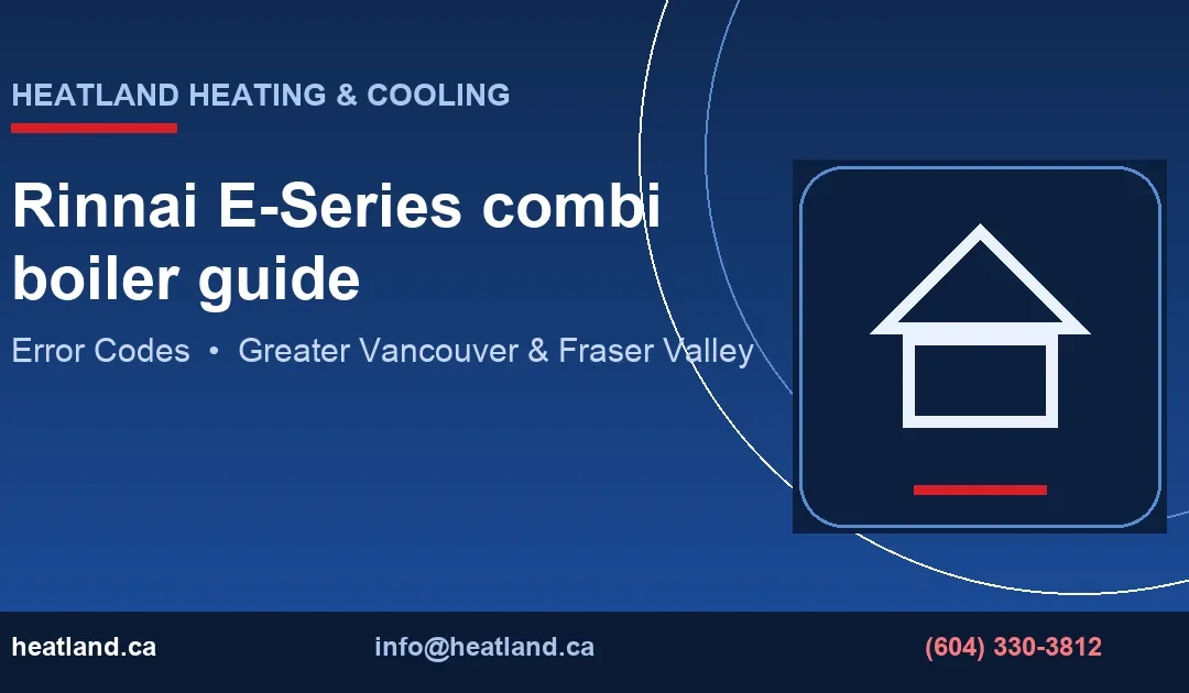 Rinnai E-Series combi boiler guide — HeatLand Heating & Cooling licensed HVAC technicians, Metro Vancouver & Fraser Valley