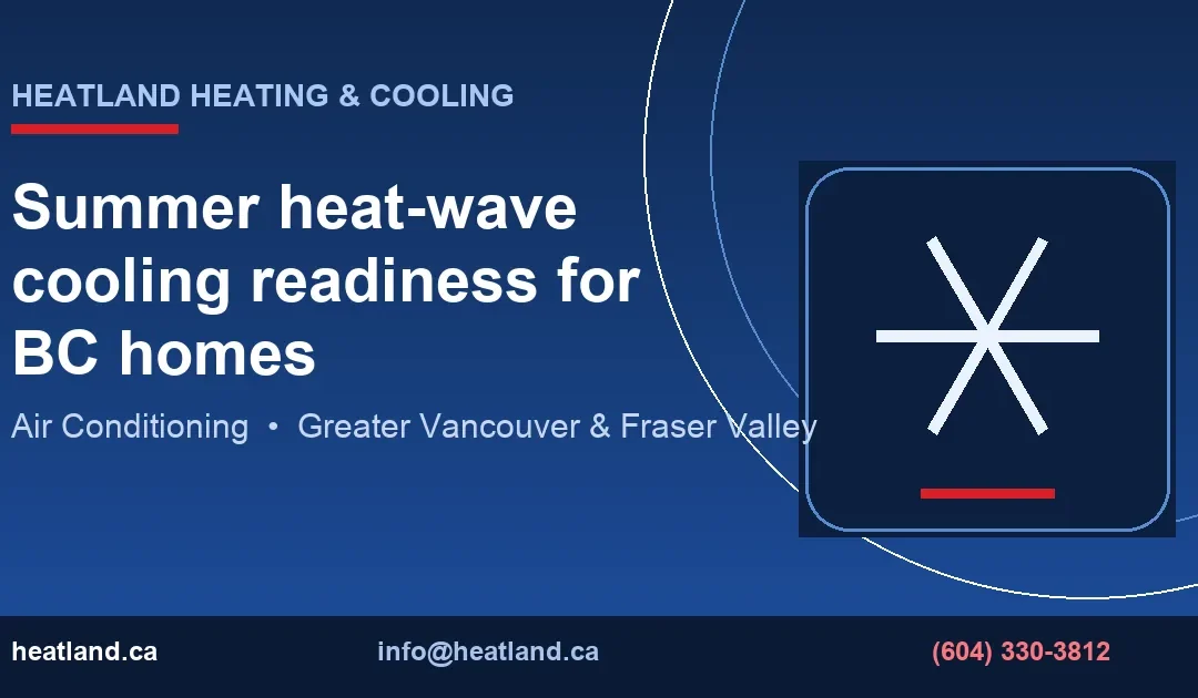 Summer heat-wave cooling readiness for BC homes — HeatLand Heating & Cooling licensed HVAC technicians, Metro Vancouver & Fraser Valley