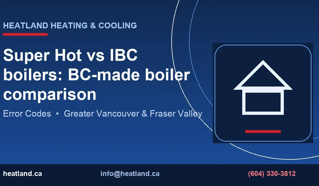 Super Hot vs IBC boilers: BC-made boiler comparison — HeatLand Heating & Cooling licensed HVAC technicians, Metro Vancouver & Fraser Valley